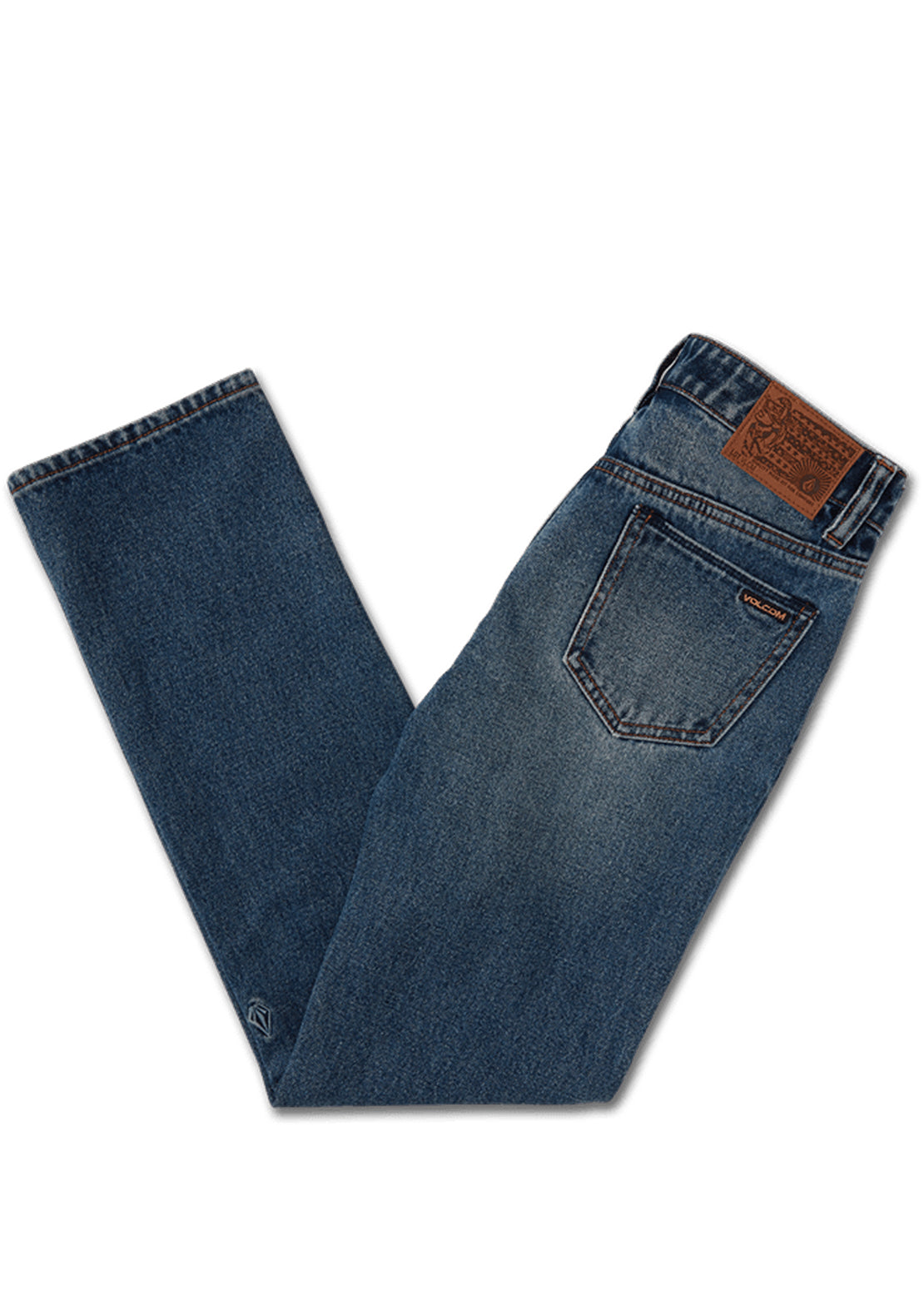Volcom Junior Vorta Denim Pants Middle Broken Blue
