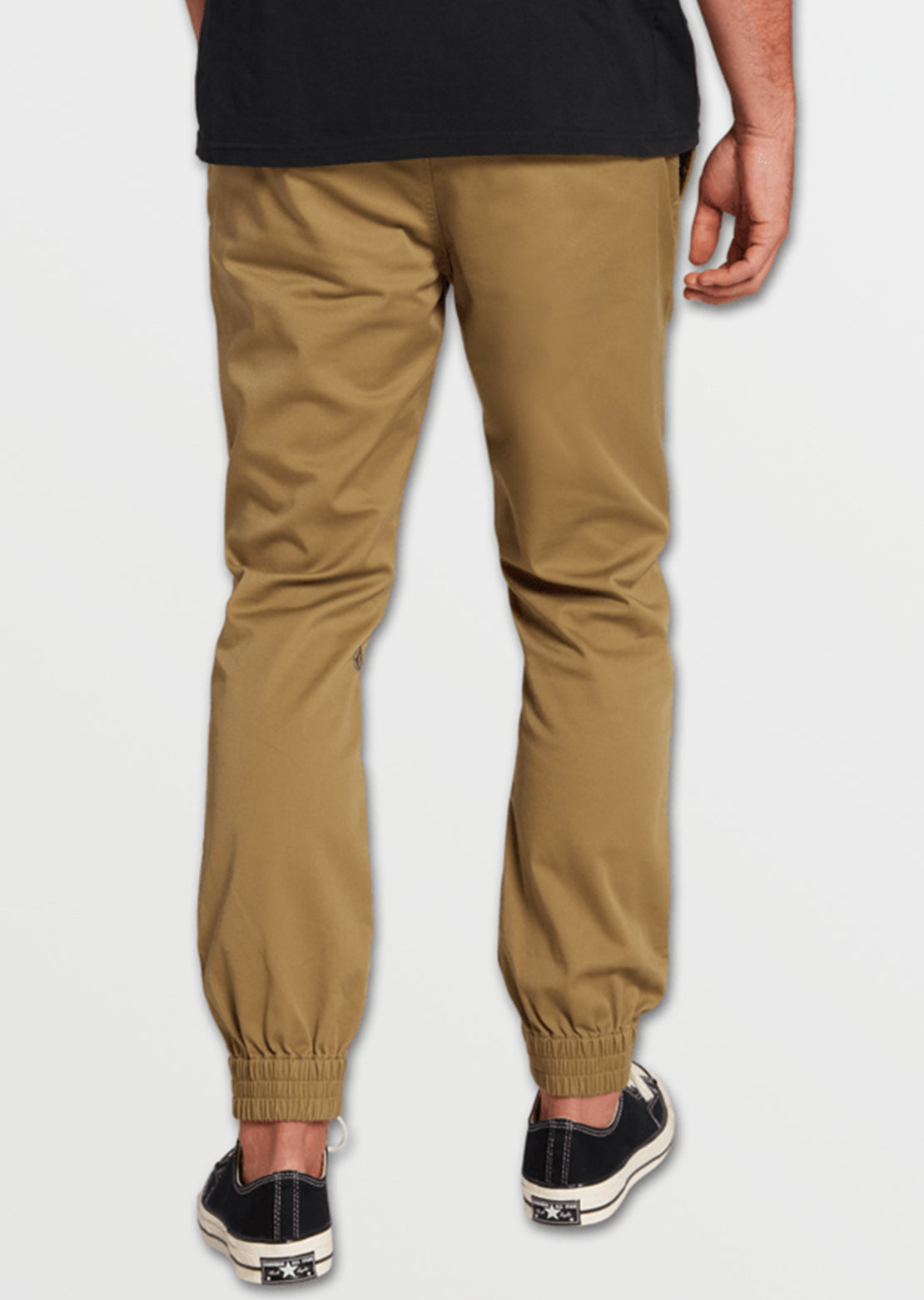 Volcom Men&#39;s Chino Frickin Slim Jogger Pants Dark Khaki