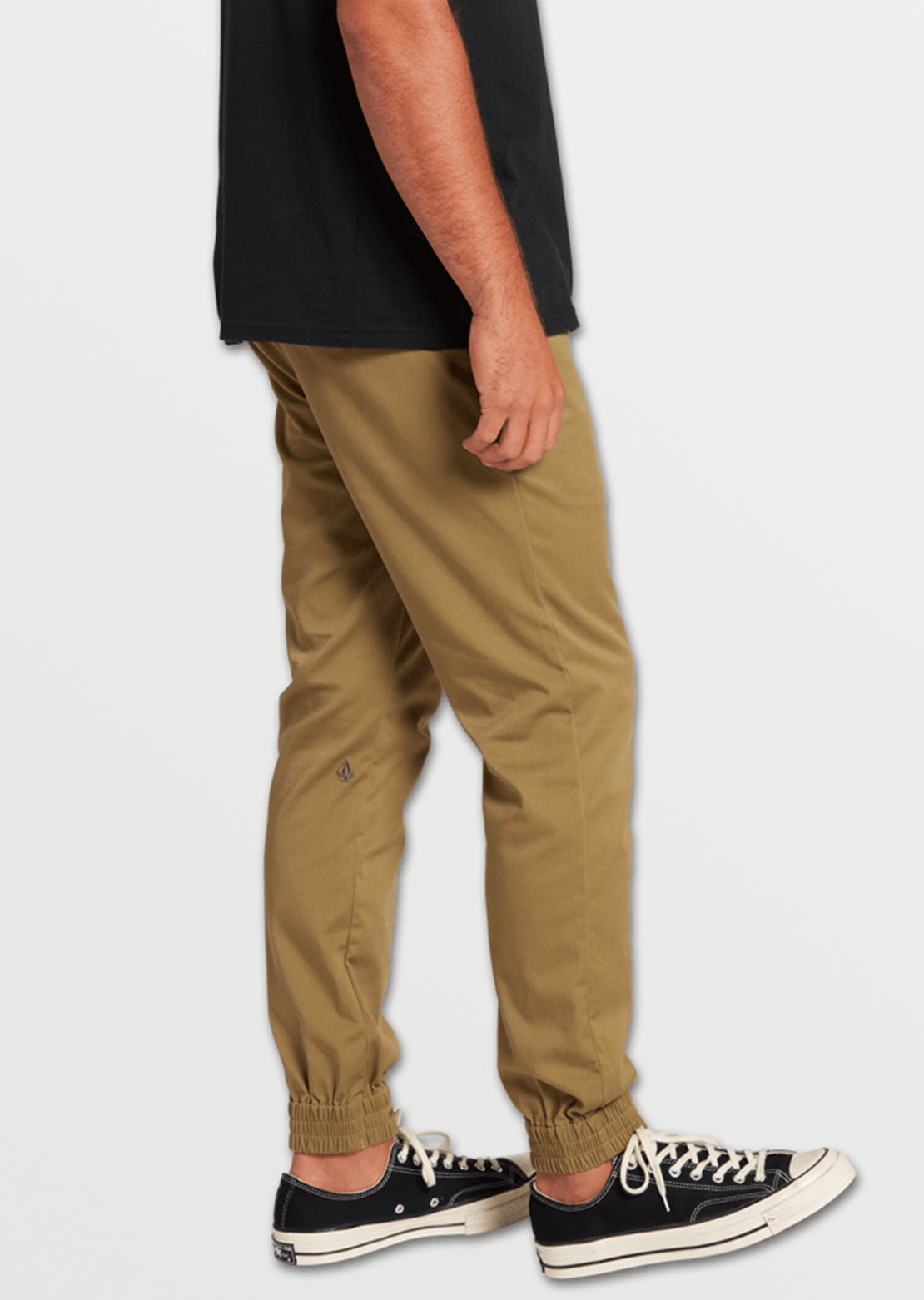 Volcom Men&#39;s Chino Frickin Slim Jogger Pants Dark Khaki