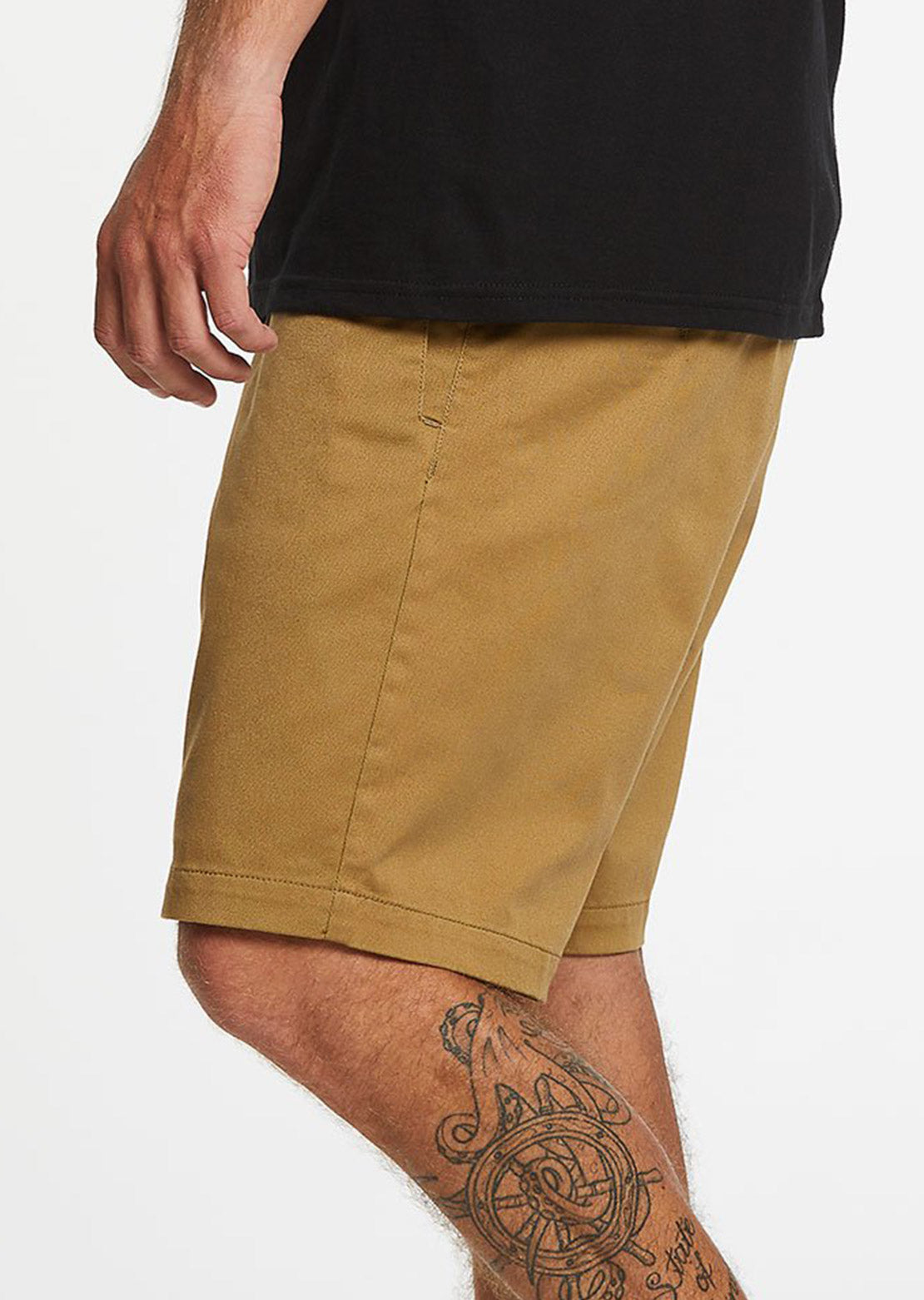 Volcom Men&#39;s Frickin Elastic Waist 19&quot; Shorts Dark Khaki