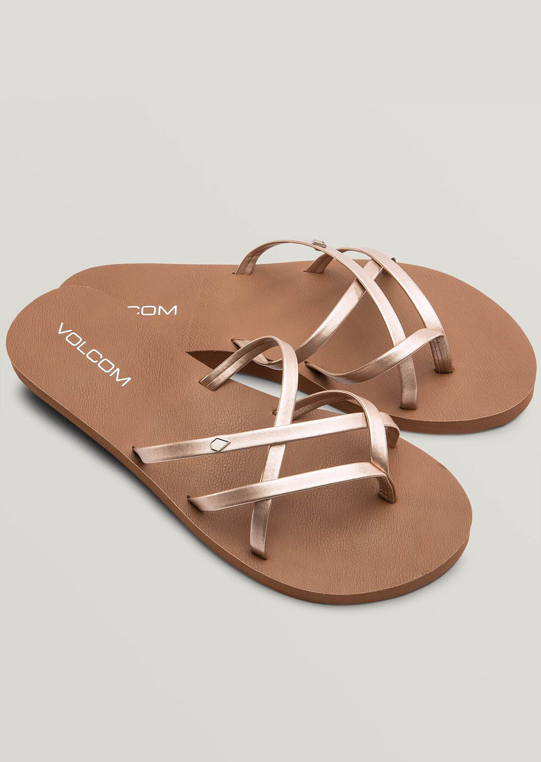 Volcom Women&#39;s New School II Sandals Rose Gold