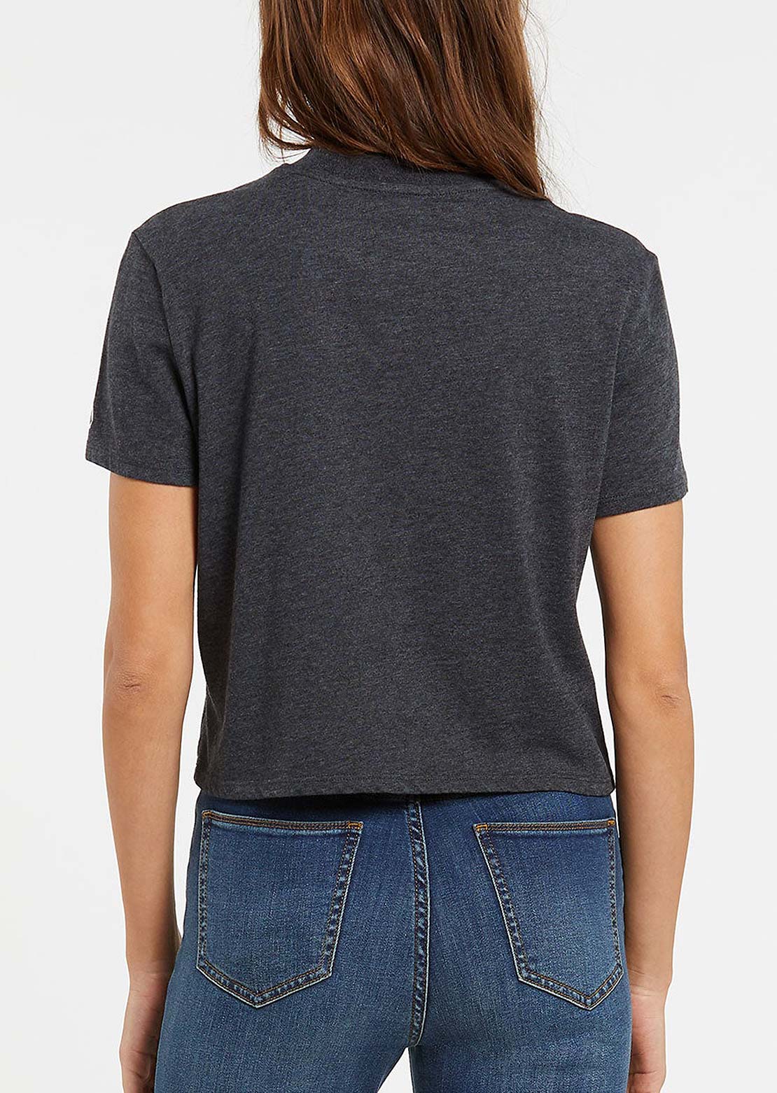 Volcom Women&#39;s Pocket Stone T-Shirt Heather Black