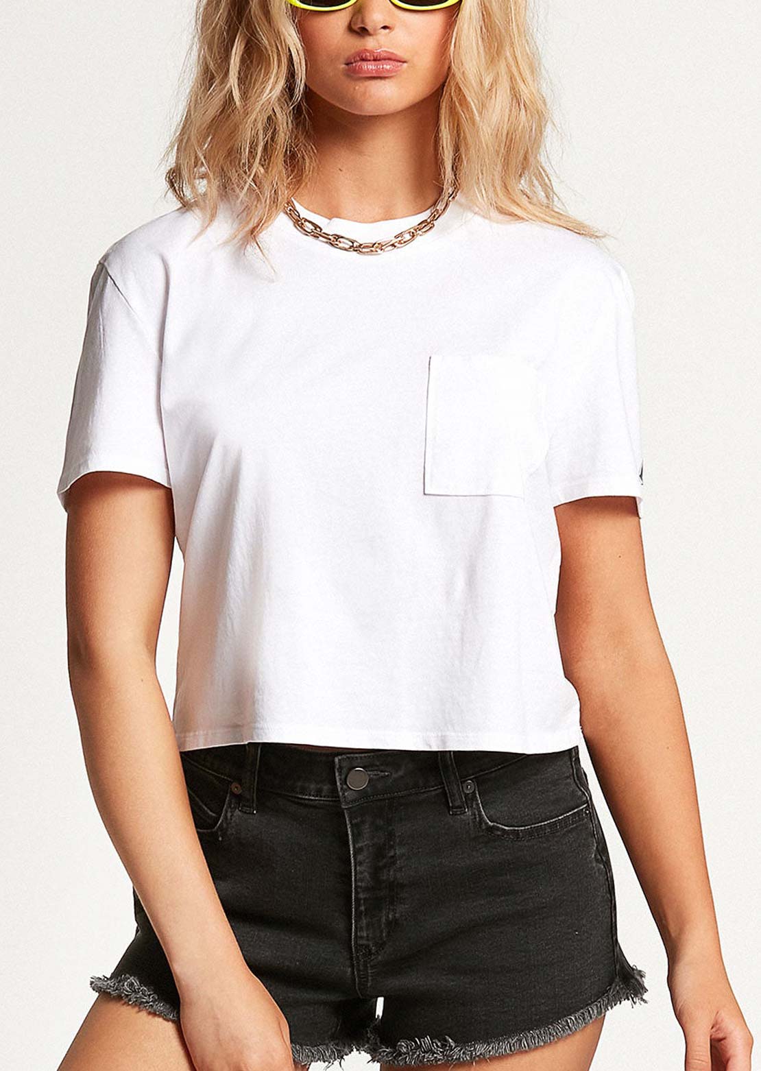 Volcom Women&#39;s Pocket Stone T-Shirt White