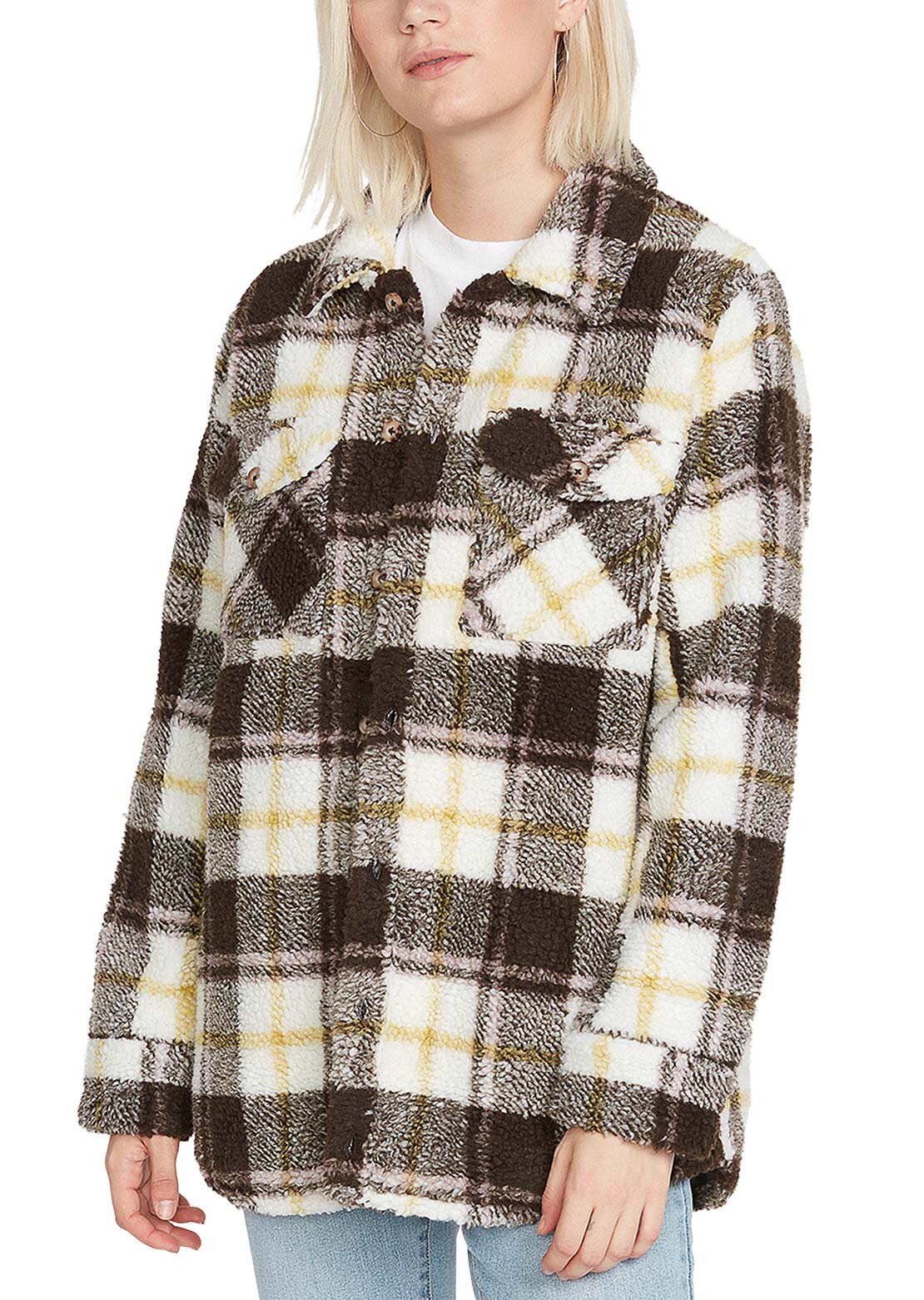 Volcom Women&#39;s Silent Sherpa Jacket Espresso