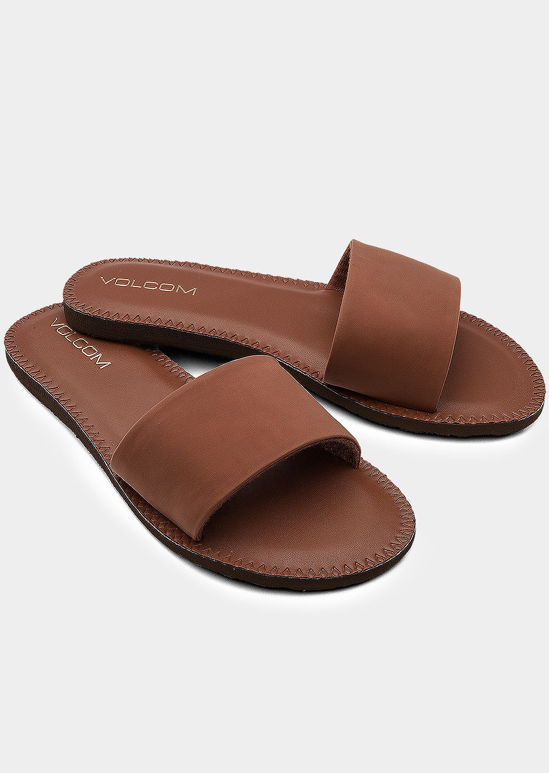 Volcom Women&#39;s Simple Slide Sandals Dark Clay