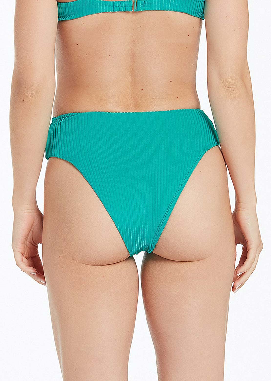 Volcom Women&#39;s Simply Rib Retro Bikini Bottom Teal