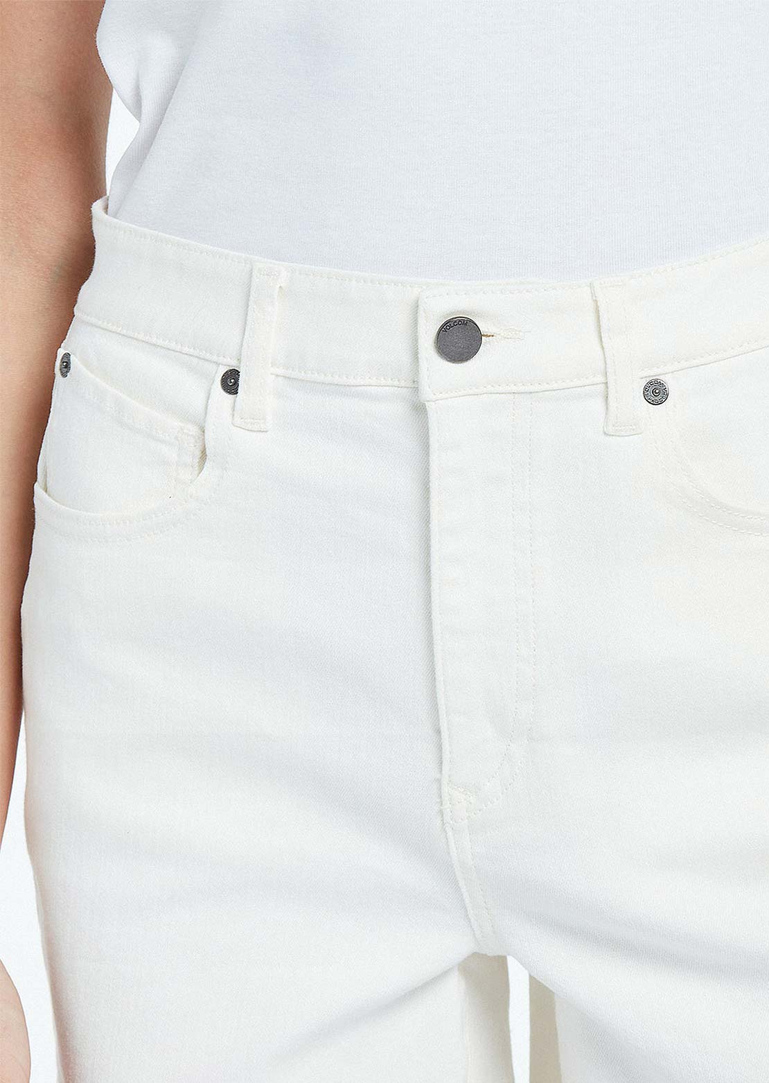 Volcom Women&#39;s STN Step Hirise Shorts Star White