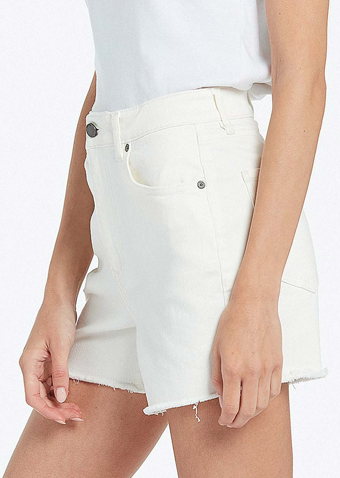 Volcom Women&#39;s STN Step Hirise Shorts Star White