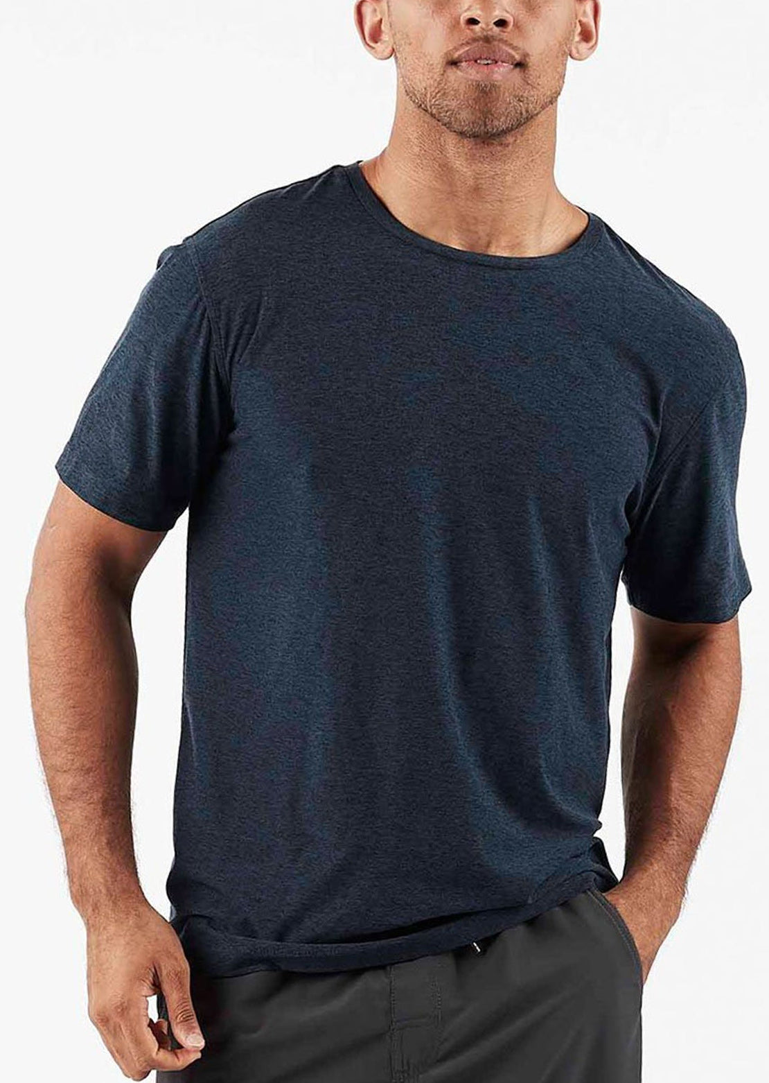 Vuori Men&#39;s Strato Tech T-Shirt Navy Heather