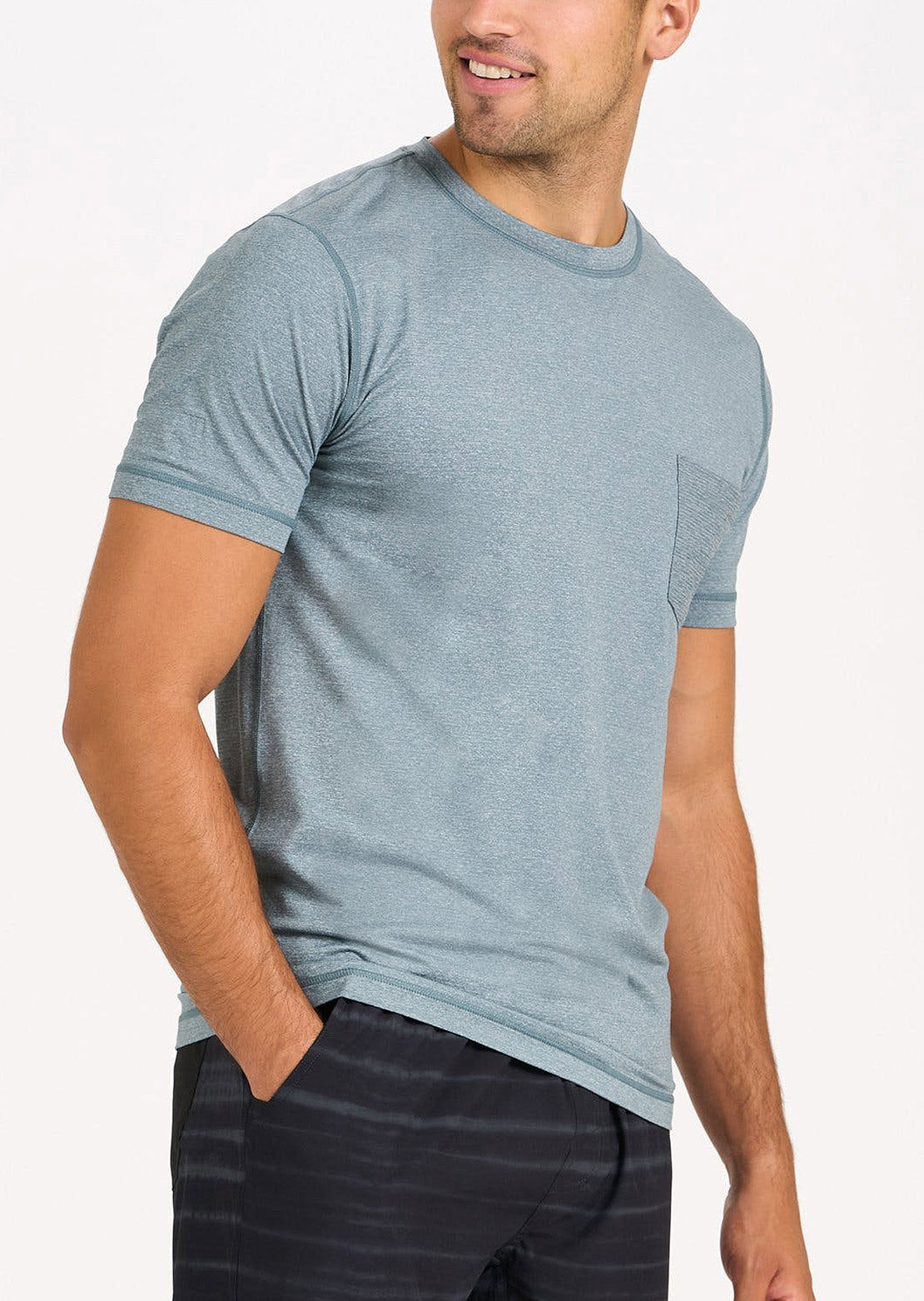 Vuori Men&#39;s Tradewind Performance T-Shirt Steel Blue Heather