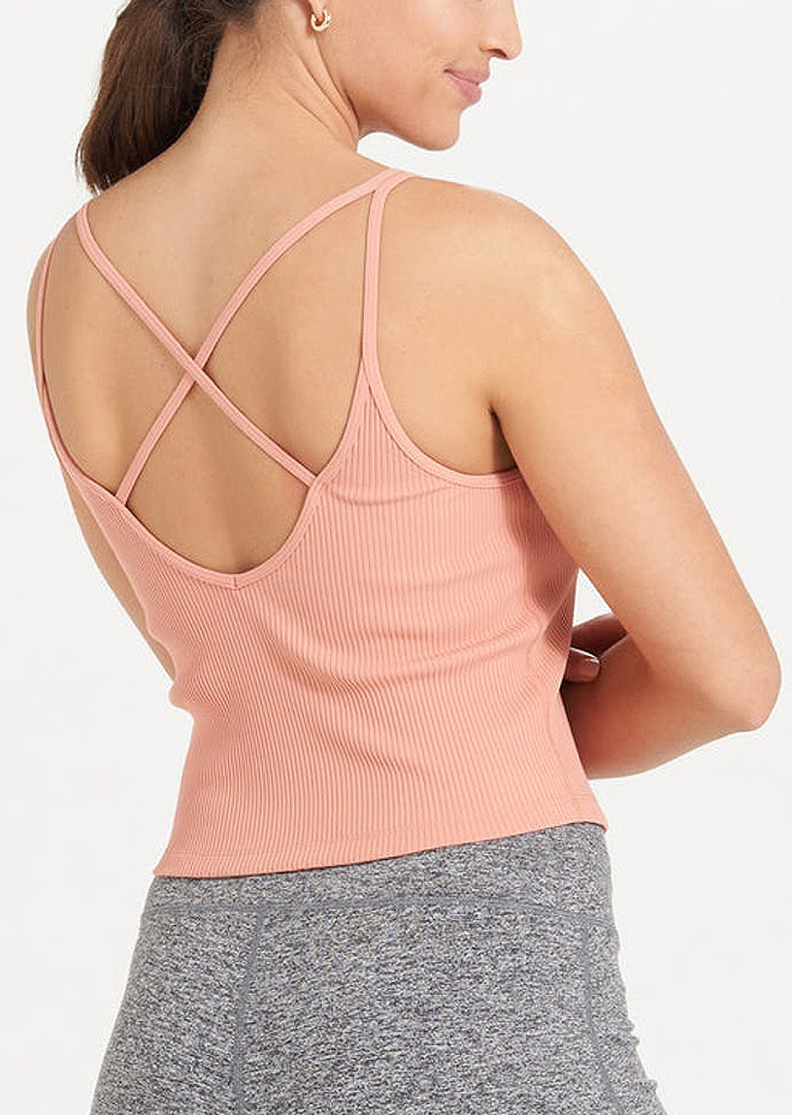 Vuori Women&#39;s Rib Crop Tank Top Light Cinnamon