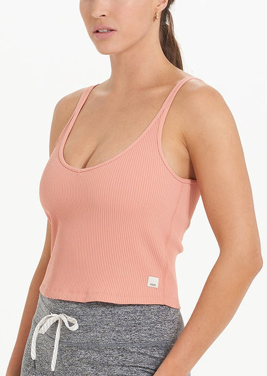 Vuori Women&#39;s Rib Crop Tank Top Light Cinnamon